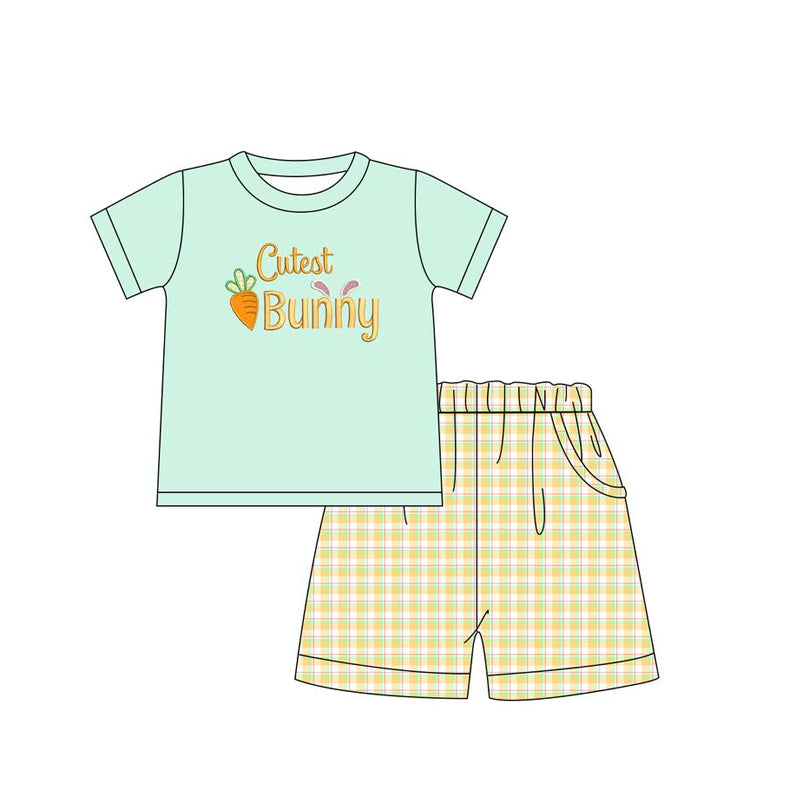 BSSO1073 Easter Boy Summer Camo Short Sleeve Wholesale Boutique Kid Outfit Clothing Set