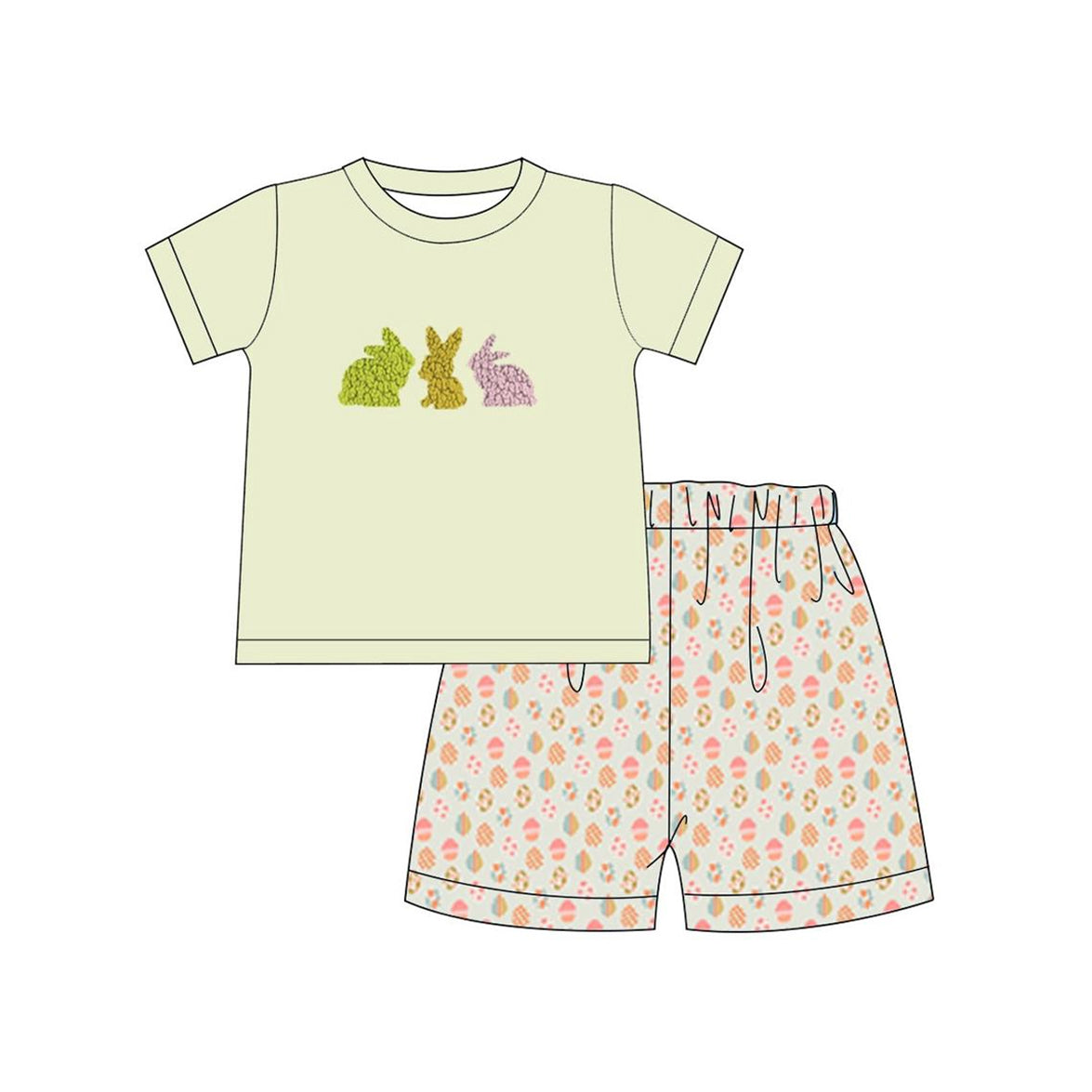 BSSO1074 Easter Boy Summer Short Sleeve Wholesale Boutique Kid Outfit Clothing Set