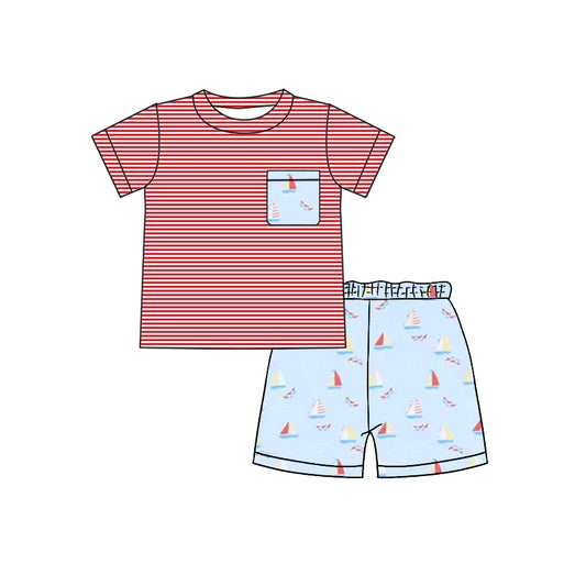 4.7 BSSO1465 Baby Boys Pocket Top Boats Short Set Pre order