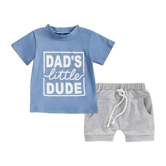 3.28 BSSO1476 Baby Boys Blue Short Sleeves Top Pockets Short Set Pre order