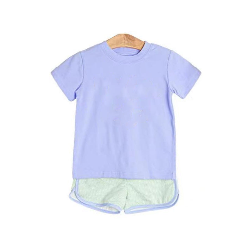 4.1 BSSO1481 Purple Cute Baby Girls Short Sleeves Tops Short Set Pre order