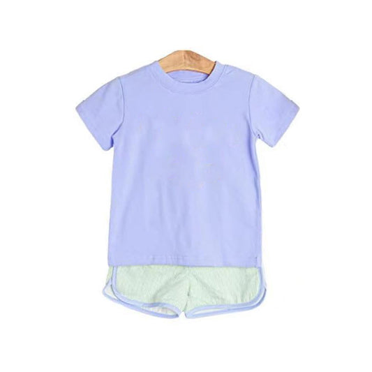 4.1 BSSO1481 Purple Cute Baby Girls Short Sleeves Tops Short Set Pre order