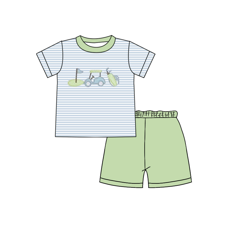 4.12 BSSO1504 Baby Boys Golf Top Green Shorts Outfit Pre order