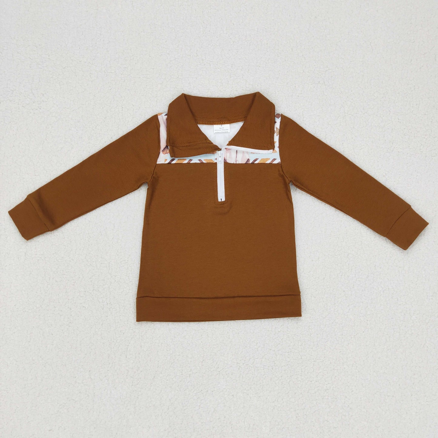 BT0348  Cute Baby Boys Long Sleeves Fishing Zipper Pullovers Top