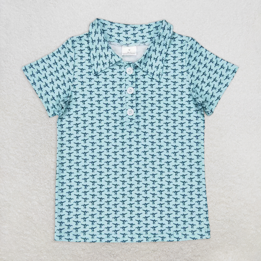 RTS NO MOQ Summer Baby Boys Shirt BT0497 Mallard Duck Short Sleeve Buttons Tee Shirts Tops