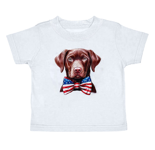 BT0682 4th of July Dog Baby Boys Short Sleeve Shirt Top