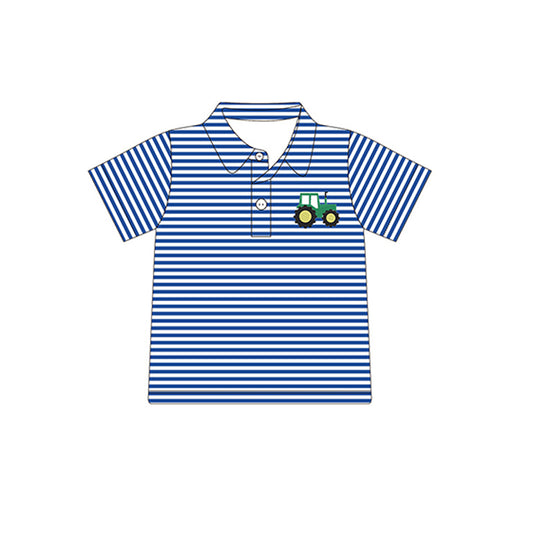 BT0689 Kids Boys Striped Polo Shirt Top