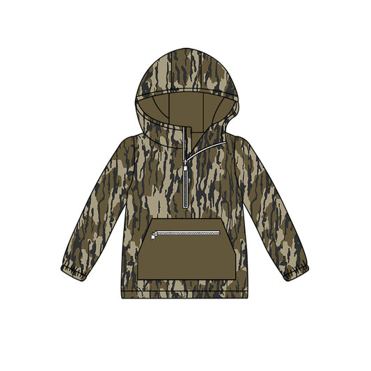 BT0753  Baby Boys Camo Hooded Pocket Long Sleeve Tops