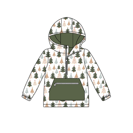 BT0757 Christmas Tree Baby Boys Camo Hooded Pocket Long Sleeve Tops