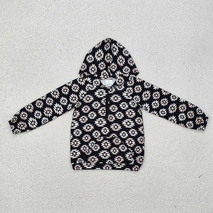 RTS NO MOQ Sibling Baby Boys Long Sleeve Khaki Cactus Rodeo Western Hooded Tops