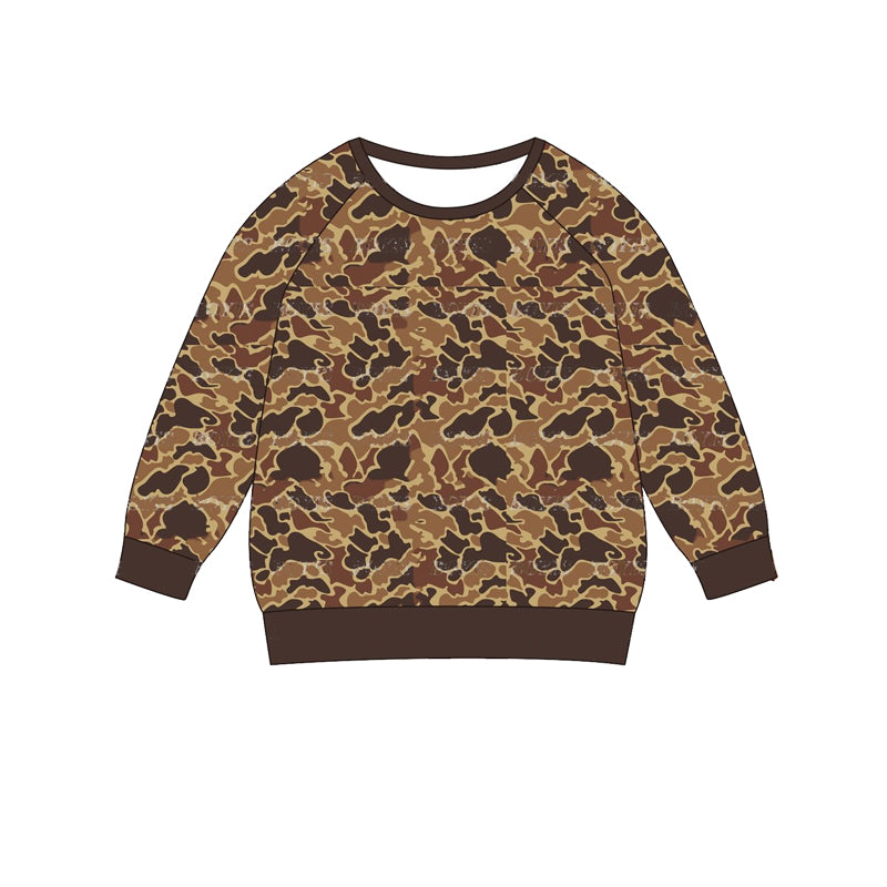 BT0884 Dark Cute Camo Baby Boys Long Sleeve Tee Shirts Tops