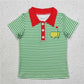 RTS NO MOQ Summer Sibling Boys Baby Girls Green Stripes Golf Shirts Tops