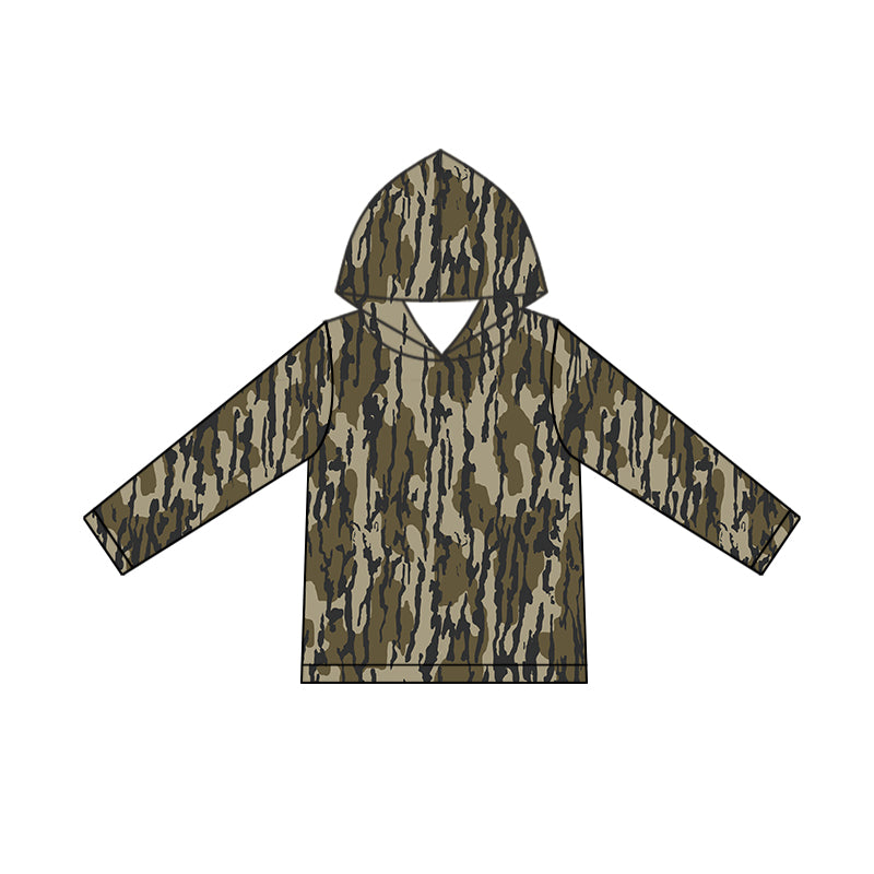 BT0920  Baby Boys Dark Camo Long Sleeve Hoodie Top