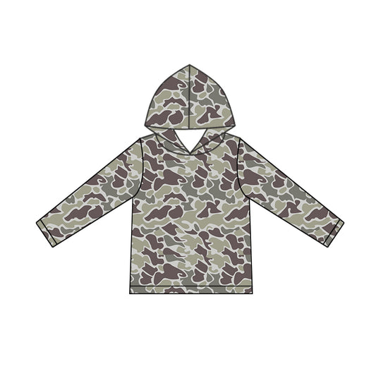 BT0923 Baby Boys Dark Camo Long Sleeve Hoodie Top