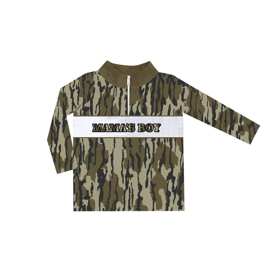 BT0971 Cute Camo Wholesale Boutique Boys Long Sleeve Hoodie Top Shirts