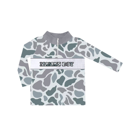 BT0972 Camo Wholesale Boutique Boys Long Sleeve Hoodie Top Shirts