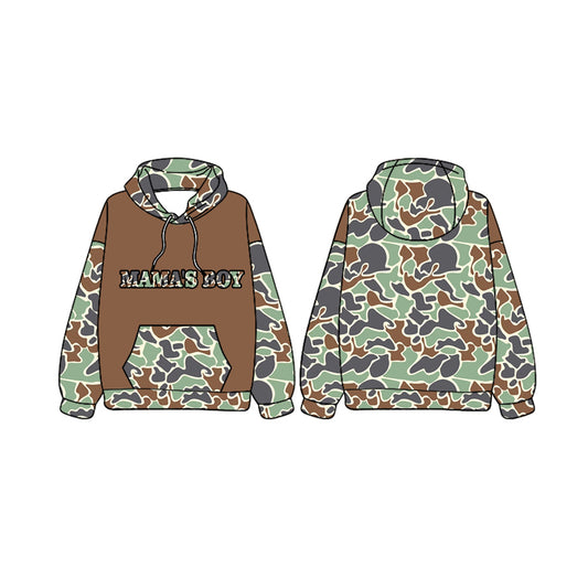 BT0982 Green Camo Wholesale Boys Long Sleeve Hoodie Top Shirts