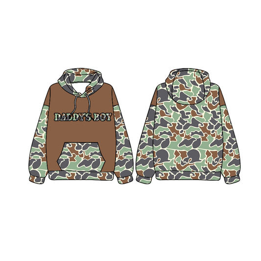 BT0983 Cute Green Camo Wholesale Boys Long Sleeve Hoodie Top Shirts