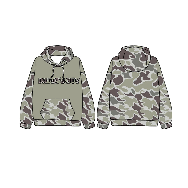 BT0985 Cute Gray Camo Wholesale Boys Long Sleeve Hoodie Top Shirts