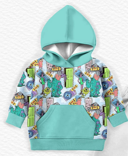 BT1028 Cartoon Baby Boys Dark Camo Long Sleeve Hoodie Top