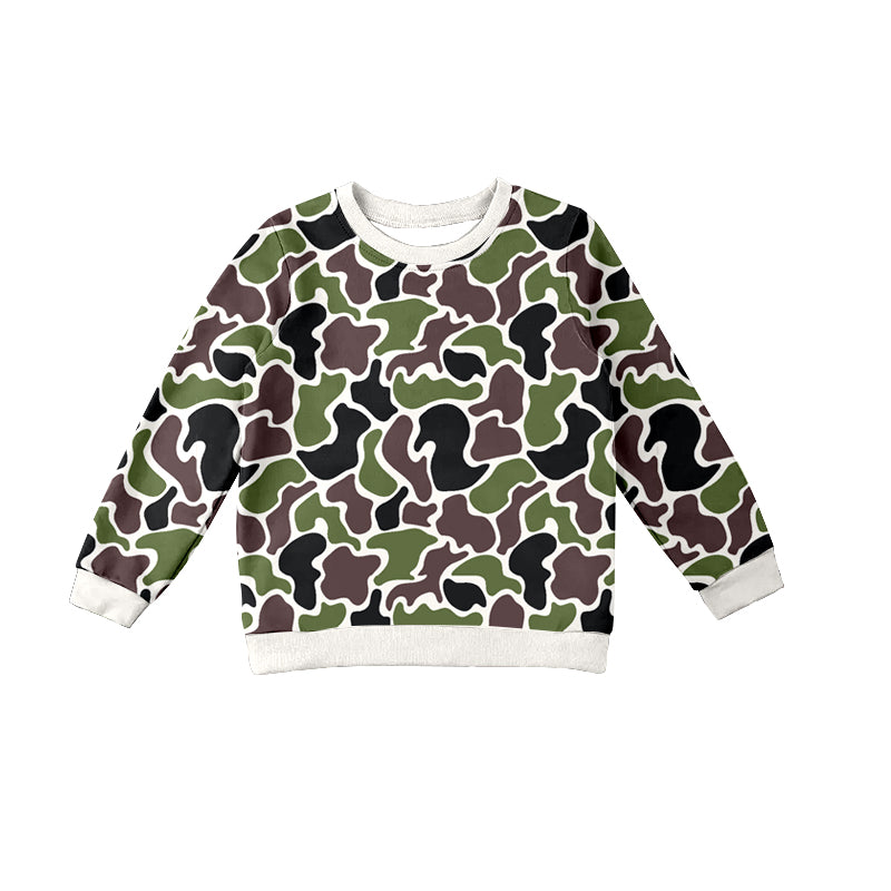 BT1062 Green Camo Cute Baby Girls Long Sleeve Tee Shirts Tops