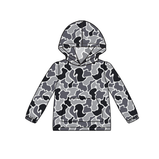 BT1063 Gray Camo Cute Baby Girls Long Sleeve Tee Shirts Tops