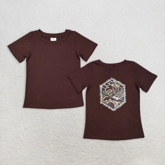 RTS NO MOQ Summer Baby Boys Shirt BT1090 Brwon Camo Duck Short Sleeve Tee Shirts Tops