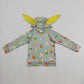 5.24 RTS NO MOQ Sibling Baby Boys Long Sleeve Easter Green Rabbits Eggs Long Sleeve Tops
