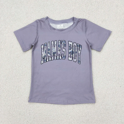 RTS NO MOQ Summer Sibling Baby Boys Mama's Boy Camouflage Short Sleeve Tee Shirts Tops