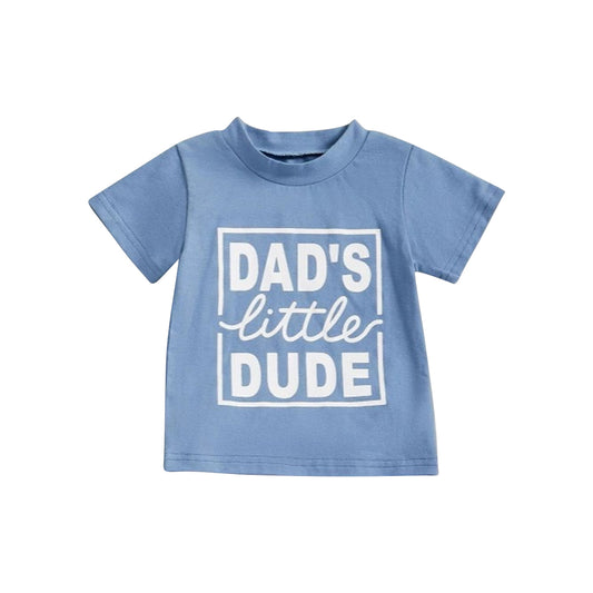 4.9 BT1222 Baby Boys Blue Short Sleeves Dad's Litter Tee Shirts Top Pre order