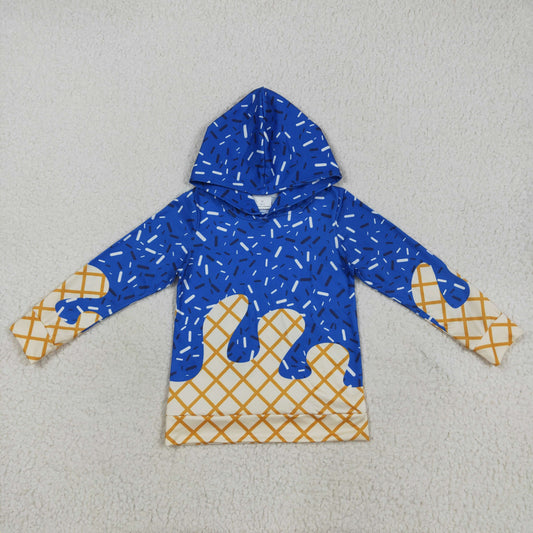 7.29 RTS NO MOQ Baby Boys Long Sleeve BT1275 Royal Blue Long Sleeves Team Sprinkles Drips Hoodies Tops
