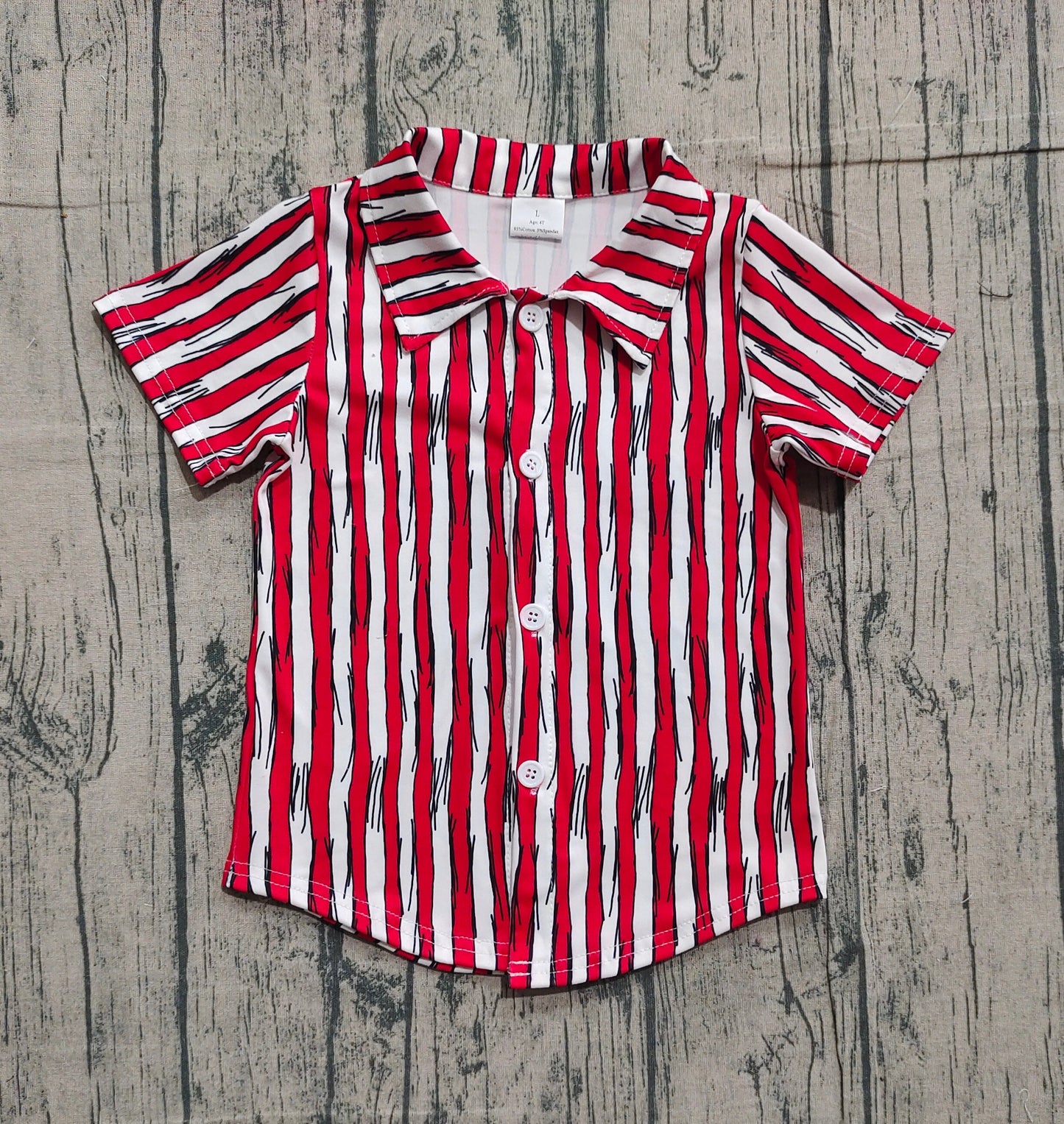 RTS Baby Boys Short Sleeves Dr Reading Red Stripes Buttons Shirt Tops