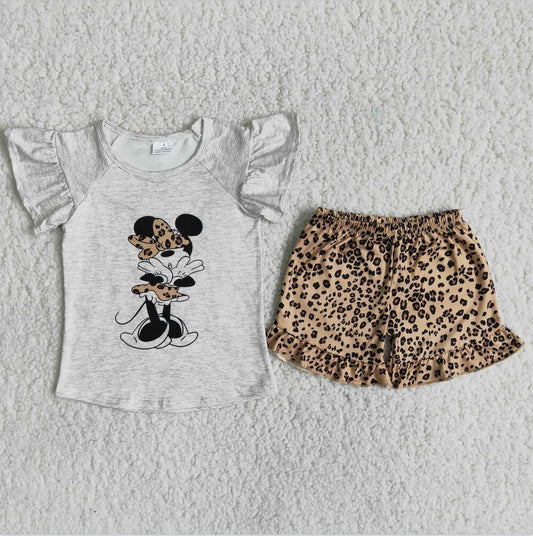 C0-14 Leopard Kid Shorts Summer Boutique Children Clothing