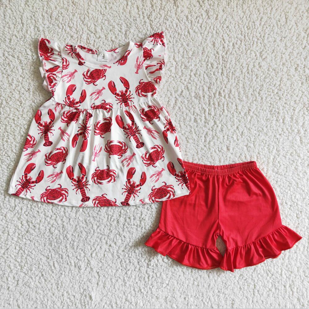 C0-27 lobster Kid Shorts Summer Boutique Children Clothing