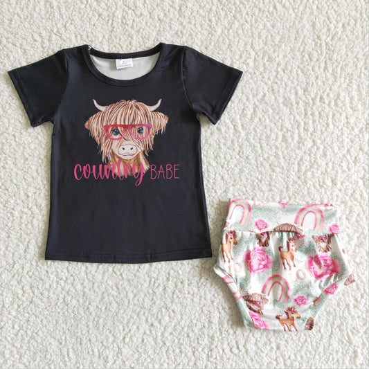 C0-29 cow summer Bummies Set