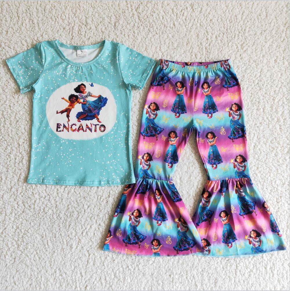 C0-30 Cartoon Summer Children Clothing Kid Summer Boutique Outfits