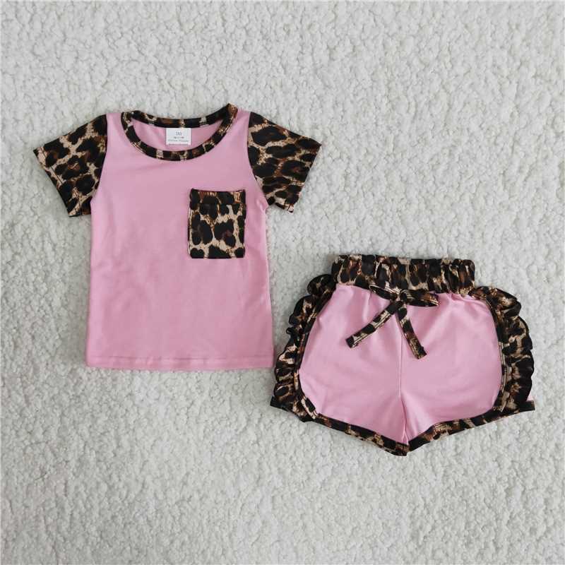 C1-21  Pink Kid Shorts Summer Boutique Children Clothing Outfit