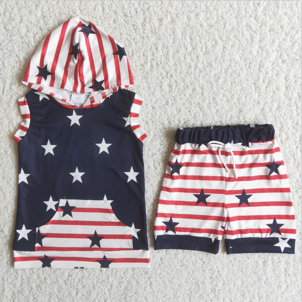 C14-23 Stars Summer Short Sleeve Children Clothing