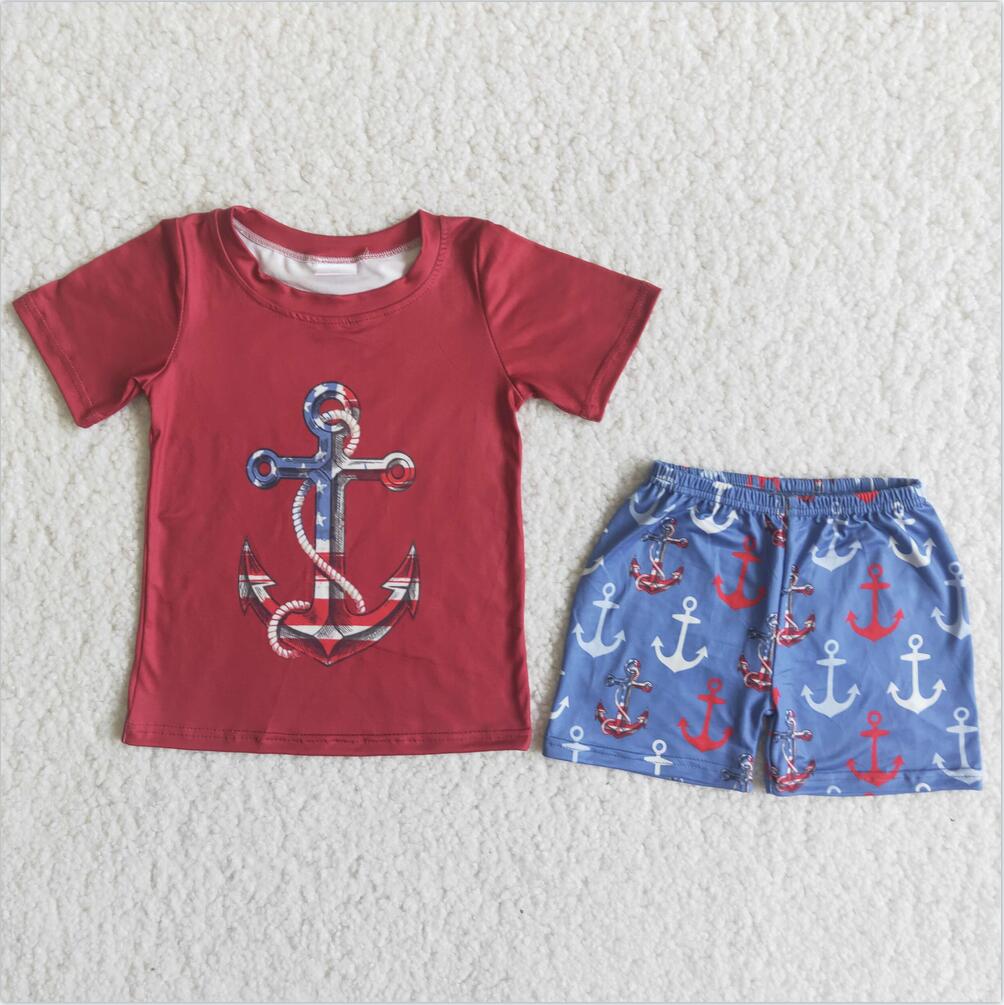 C14-39 4th of july Wholesale In Stock Kid Ruffle Summer Boutique Outfits