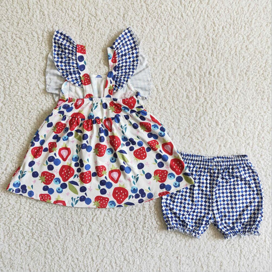 C3-27 Strawberry Kid Shorts Summer Boutique Children Clothing