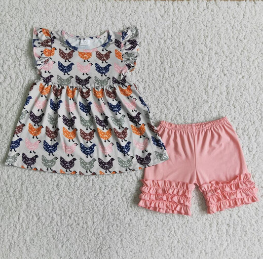 C5-11  Chicken Girls Ruffle Short Outfit