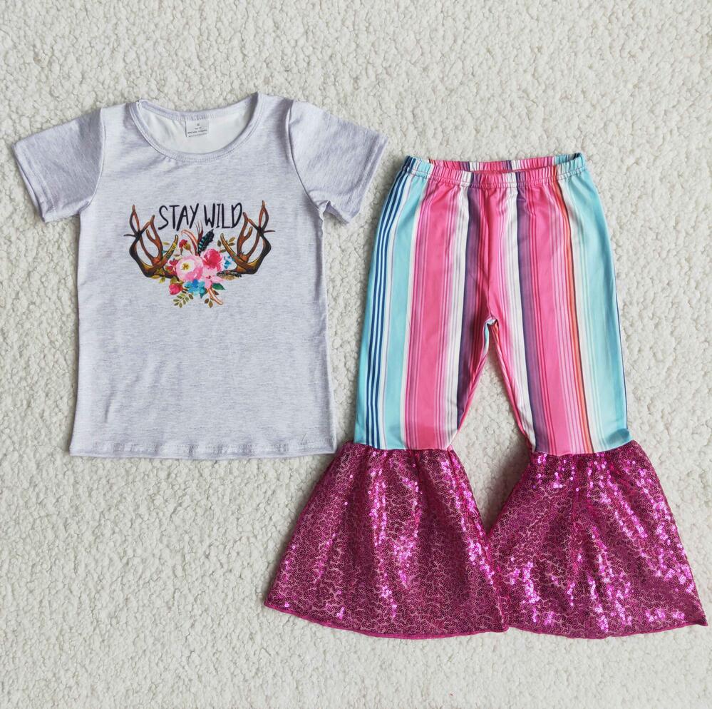 C5-24 Baby Girls Stay Wild Clothing Set