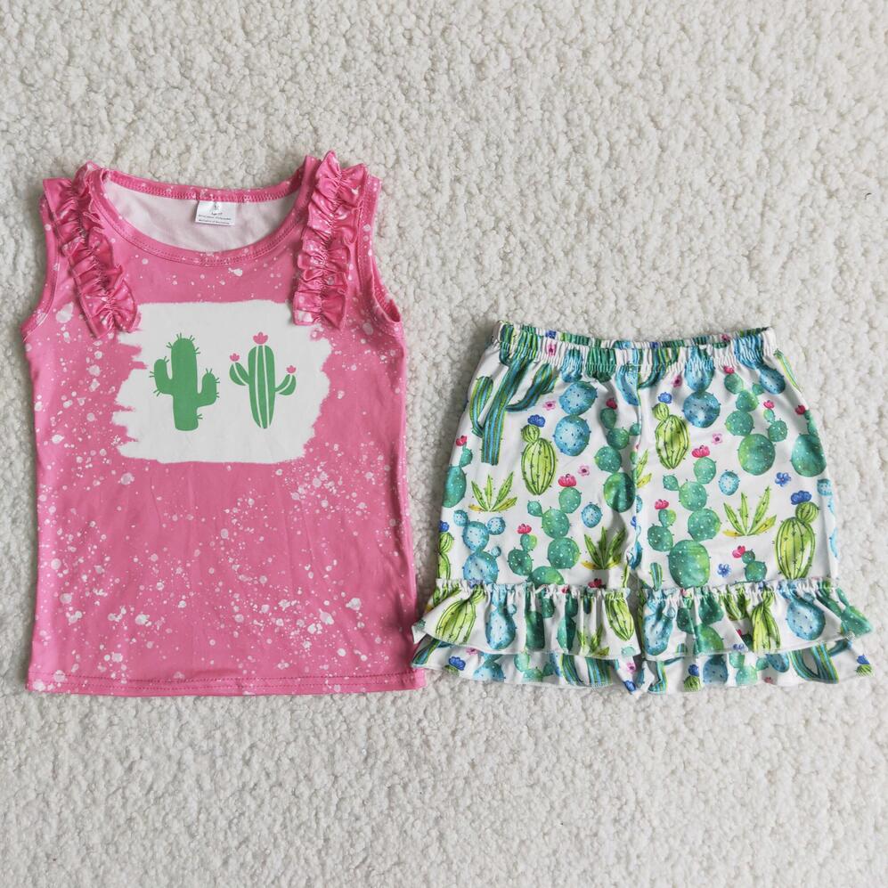 C5-4 Cactus Kid Shorts Summer Boutique Children Clothing Outfits