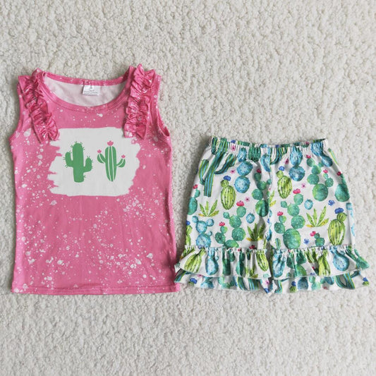 C5-4 Cactus Kid Shorts Summer Boutique Children Clothing Outfits