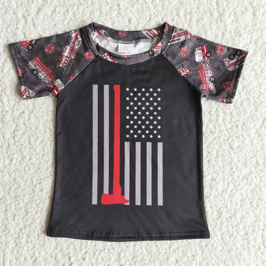 C5-5-1 Cute desig short sleeve kid raglan shirt