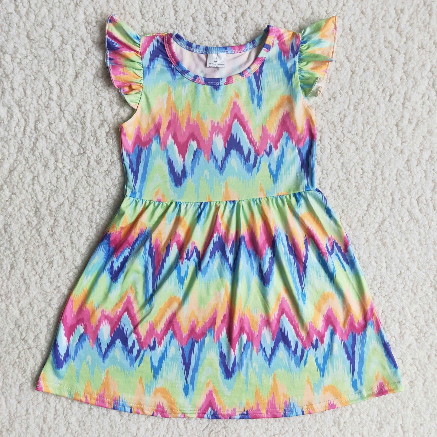 C6-2-1  tie-dye Girl Short Sleeve Dress