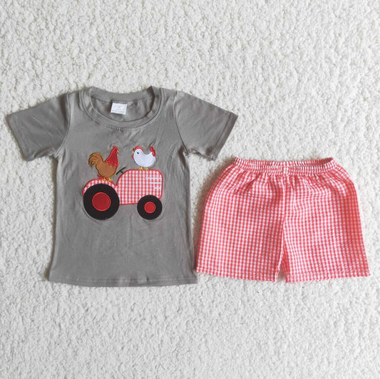 C6-4 Gray Boy Summer Children Clothing Kid Summer Boutique Outfits