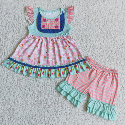 C7-22 Pink Kid Shorts Summer Boutique Children Clothing