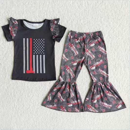 C7-24 Girls Summer Children Clothing Set Kid Summer Boutique Outfits