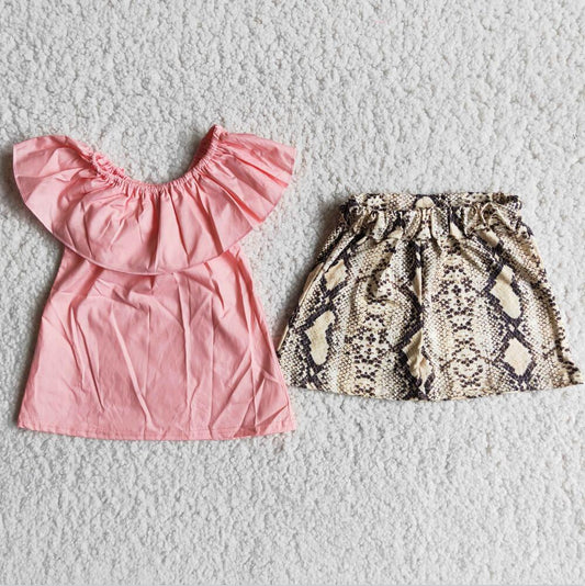 C8-7 Pink Shorts Sets Summer Boutique Children Clothing